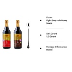 Lee Kum Kee Premium Light Soy Sauce, 16.9-Ounce + Lee Kum Kee Premium Dark Soy Sauce - 16.9 fl. Ounce + One NineChef Spoon - Image 2