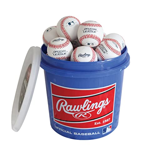 41iQktTYDdL.jpg Rawlings | GAME USE Baseballs | Youth/12U | Game/Practice Use | Bucket , 28 oz, white, 24 Count(Pack of 1) - Image 1