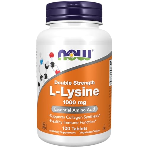 41xoU2yCPEL.jpg NOW Supplements, (L-Lysine Hydrochloride) 1,000 mg, Double Strength, Amino Acid, 100 Tablets - Image 1