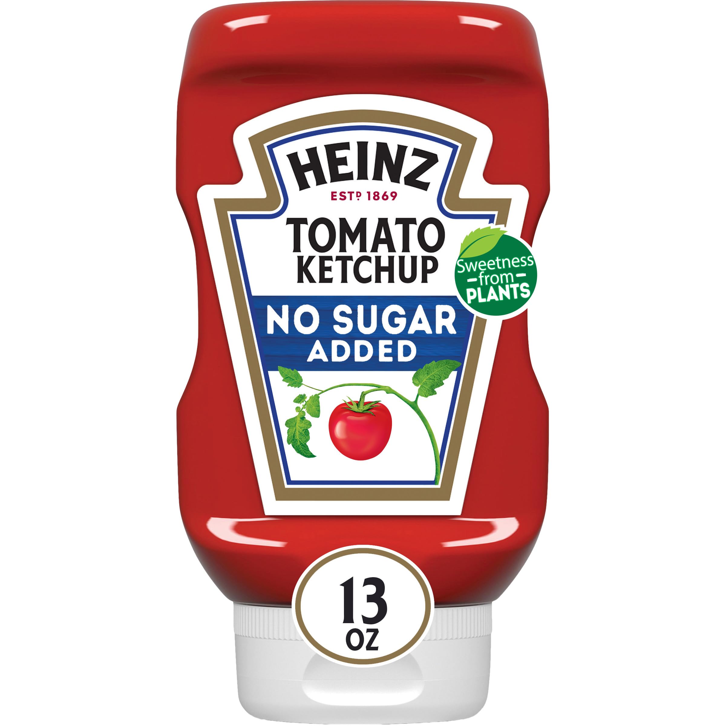 Heinz Tomato Ketchup with No Sugar Added, 13 oz Bottle