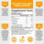 Fiber Gummies for Adults 4g, Daily Prebiotic Gummy Fiber Supplement, Digestive Health Support - Plant Based Soluble Fiber, Supports Regularity & Digestion for Adults Non-GMO - 60 Gummies - Image 7